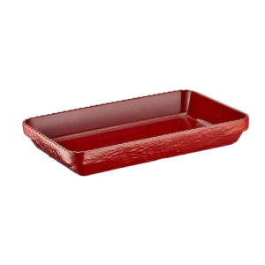 PLAT RECT CREUX ROUGE 35.6X24CM MILAMINE(21136)