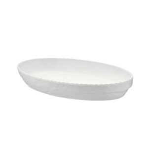 SALADIER OVALE OLIE BLANC 40X25X5.5CM 21040